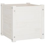 vidaXL Jardinière Blanc 40x40x40 cm Bois de pin massif