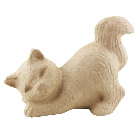 Chat songeur 15cm en Papier Mâché à Décorer DÉCOPATCH