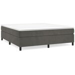 vidaXL Lit à sommier tapissier et matelas Gris foncé 160x200cm Velours
