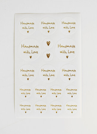 Stickers rond Handmade with love 2 à 5 cm 72 pièces