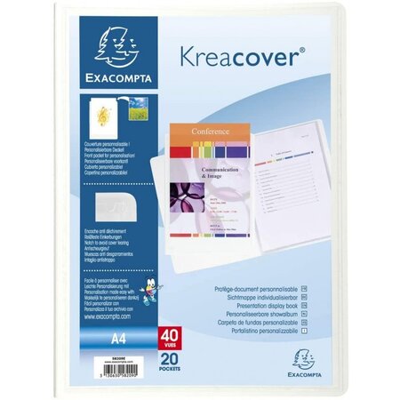 Porte-vues 40 vues kreacover conférence blanc - exacompta