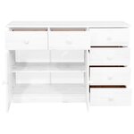 vidaXL Buffet 6 tiroirs Blanc 113x35x73 cm Bois de pin massif
