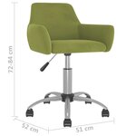 vidaXL Chaises pivotantes à manger lot de 2 vert clair velours