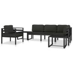 vidaXL Canapé d'angle sectionnel avec coussins Aluminium Anthracite