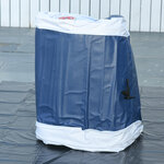 Spa gonflable carré 4 personnes dim. 1 85L x 1 85l x 0 65H m - 100 buses d'air hydro-massantes - fonctions chauffage filtration - liner PVC blanc bleu