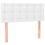 vidaXL Lit à sommier tapissier avec matelas Blanc 90x200 cm Similicuir