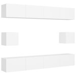 vidaXL Ensemble de meubles TV 6 Pièces Blanc Aggloméré