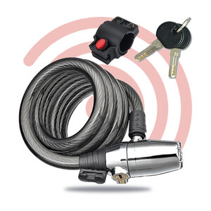 Beeper antivol câble avec alarme 110 db - 120 cm avec support an-cat120