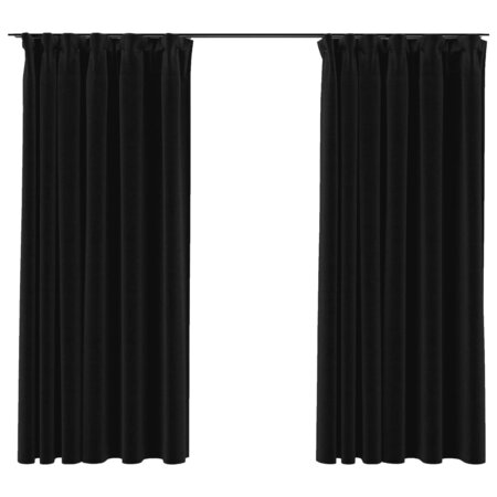 vidaXL Rideaux occultants aspect lin crochet 2Pièces Anthracite 140x175cm