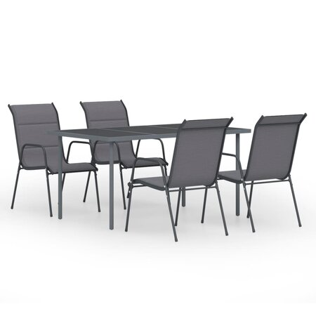 vidaXL Mobilier de salle à manger d'extérieur 5 Pièces Acier Anthracite