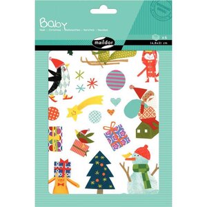 Pochette de 105 maxi gommettes Baby Noël adhésives repositionnables