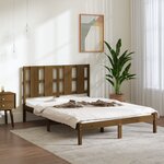 vidaXL Cadre de lit Marron miel Bois massif 135x190 cm Double