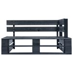 vidaXL Canapé palette 2 places avec coussins Pin imprégné de noir
