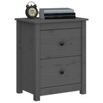 vidaXL Table de chevet Gris 50x35x61 5 cm Bois de pin massif