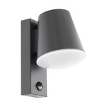 Eglo lampe murale led à capteur d'extérieur caldiero anthracite