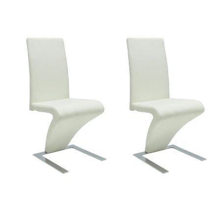 vidaXL Chaises à manger lot de 2 blanc similicuir