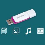 Philips clé usb 3.0 snow 64 go blanc et violet