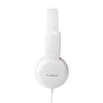 Casque Filaire | Câble Rond de 1,20 m | Supra-auriculaire | Rose/Blanc