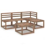 vidaXL Salon de jardin 5 Pièces Marron Bois de pin imprégné