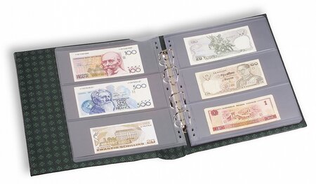 Classeur numismatique leuchtturm numis vert pour billets de banque (315821)