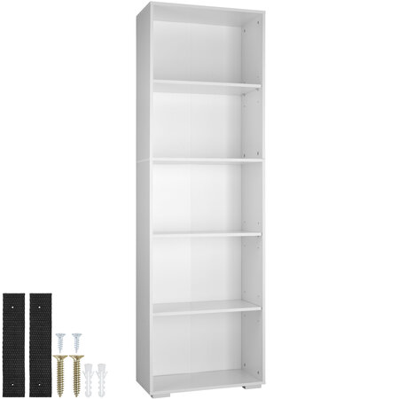Tectake Bibliothèque Lexi 5 étagères - blanc