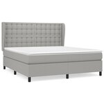 vidaXL Lit à sommier tapissier avec matelas Gris clair 160x200cm Tissu