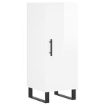 vidaXL Buffet haut Blanc brillant 34 5x34x180 cm Bois d'ingénierie