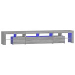 vidaXL Meuble TV avec lumières LED Sonoma gris 230x36 5x40 cm
