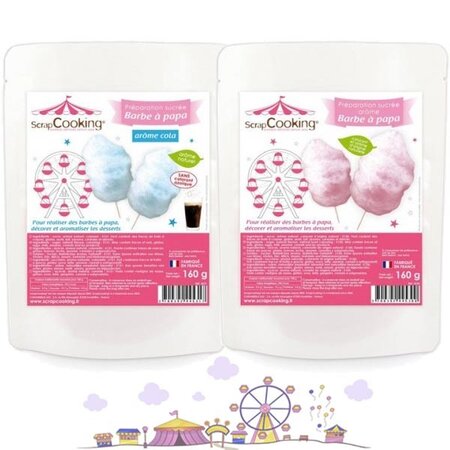 Préparation Barbe à papa rose & bleu