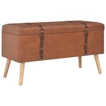 vidaXL Tabourets de rangement 3 Pièces Brun roux Similicuir