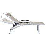 vidaXL Chaise longue Aluminium textilène Crème