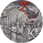 POMPEII VOLCANO ERUPTION Fury of Nature 2 onces argent monnaie 10 Dollars Palau 2023