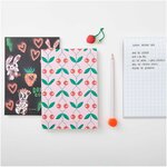 Bloc notes a carreaux simple cerise