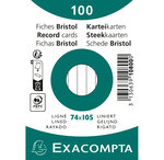Paquet 100 Fiches Sous Film - Bristol Ligné Non Perforé 74x105mm - X 40 - Exacompta