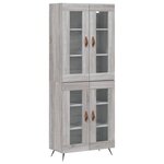 vidaXL Buffet haut Sonoma gris 69 5x34x180 cm Bois d'ingénierie