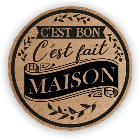 Set de table fait maison rond en toile de jute 38 cm