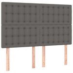 vidaXL Sommier tapissier avec matelas et LED Gris 140x190cm Similicuir