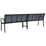 vidaXL Banc double de jardin 251 cm acier et WPC noir