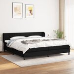 vidaXL Lit à sommier tapissier avec matelas Noir 200x200 cm Tissu