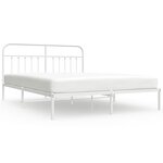 vidaXL Cadre de lit métal avec tête de lit blanc 183x213 cm