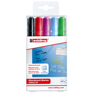 Edding marqueurs pour tableau en verre 5 pièces multicolore 90