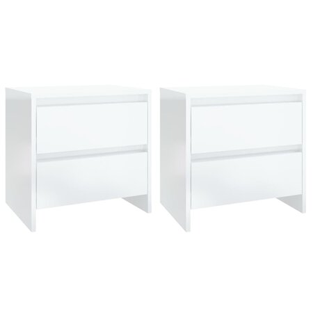 vidaXL Tables de chevet 2 Pièces Blanc brillant 45x34 5x44 5 cm Aggloméré