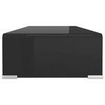 vidaXL Meuble TV/ Support pour moniteur 70 x 30 x 13 cm Verre Noir