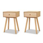 vidaXL Table de chevet 2 Pièces Bois de pin massif 40 x 30 x 61 cm Marron