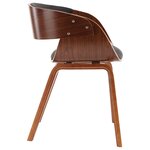 vidaXL Chaises à manger lot de 2 gris bois courbé et tissu