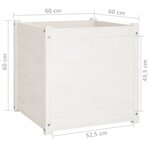 vidaXL Jardinières d'extérieur 2 Pièces Blanc 60x60x60 cm Bois de pin