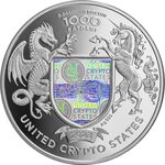 STATUE OF LIBERTY 1 onces argent monnaie 1000 Satoshi United Crypto States 2023