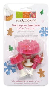 Emporte-pièce éjecteur pour pate à sucre Noel 3 pièces