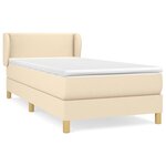 vidaXL Lit à sommier tapissier avec matelas Crème 90x200 cm Tissu