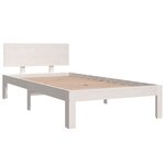 vidaXL Cadre de lit Blanc 90x190 cm Bois de pin massif
